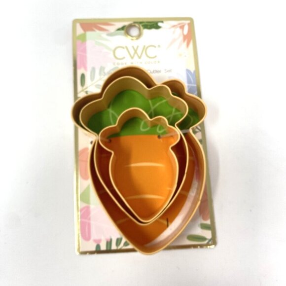 Cook With Color 3 Piece Carrot Cookie Cutter Set Baking Easter Holiday - Picture 5 of 9